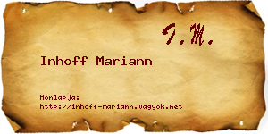 Inhoff Mariann névjegykártya
